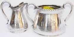 Liverpool & Great Western Steam Ship Company epns Jug and a large Sugar Bowl, both manufactured by