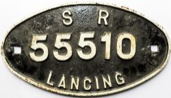 Wagon Plate SR 55510 Lancing, 13in x 7in. In original condition.