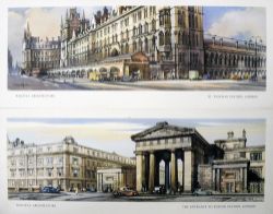 Carriage Prints, a pair unframed comprising:- The Entrance to Euston Station, London by Claude