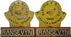 Steam Roller/Traction Engine Nameplates, a pair RANSEVYN together with Babcock & Wilcox London &