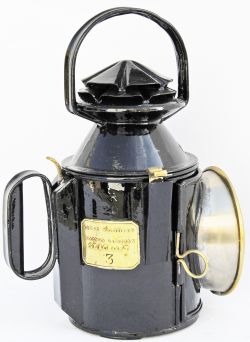 GNR double pie-crust Handlamp with matching numbers 8520 and brass plated Great Northern Railway