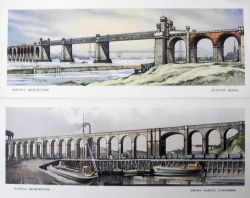 Carriage Prints, a pair unframed comprising:- Ditton Viaduct, Lancashire by Claude Buckle from the