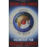 Poster Military 'The Royal Air Force Covers the World - Volunteer for Regular Service' by Holmes.