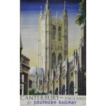 Poster Southern Railway 'Canterbury - England by Southern Railway' by Shep, double royal 25in x