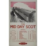 Poster BR(LM) The Mid-Day Scot – A N Wolstenholme 1950 double royal 25in x 40in.  Professionally