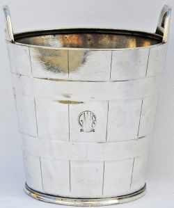 GWR Silverplate ice bucket 7.5inch diameter 7.5in tall, the GWR roundel is in good condition as is
