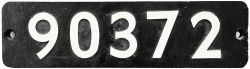 Smokebox Numberplate 90372. Ex WD 2-8-0 locomotive built by the NBL under works number 25324 in