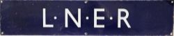 LNER enamel Posterboard Heading, double royal size with simply the initials 'L.N.E.R.' In