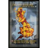 Poster BR(ER) 'England-Scotland' by E H Spencer, 1952  1952 double royal 25in x 40in.  Very good