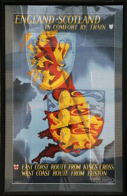 Poster BR(ER) 'England-Scotland' by E H Spencer, 1952  1952 double royal 25in x 40in.  Very good
