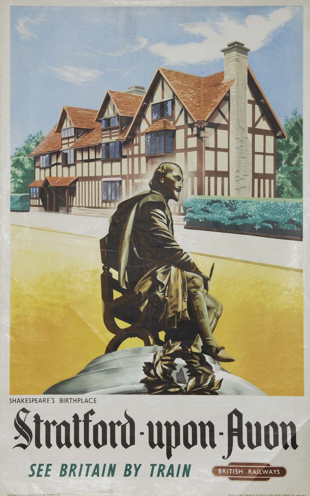 Poster British Railways 'Stratford-upon-Avon - Shakespeare's Birthplace' anon, 1948 double royal