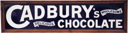 Enamel Advertising Sign Cadbury’s Wholesome Delicious Chocolate with makers name Falkirk Iron at the