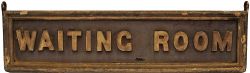 GWR wood with cast letters, double sided sign WAITING ROOM measuring 48 ins x 12 ins. In original