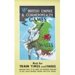 Poster 'VIth British Empire and Commonwealth Games Wales 18th - 26th July 1958' double royal 25in