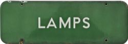 BR(S) enamel Doorplate LAMPS fully flanged 18 inches  x 6 inches in excellent condition.