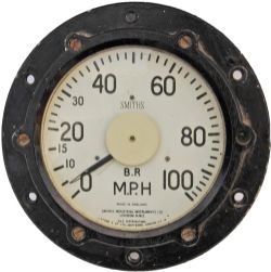 Smiths Speedometer 0 - 100mph, the type that was fitted to Bulleid Pacific's & BR Standard Class