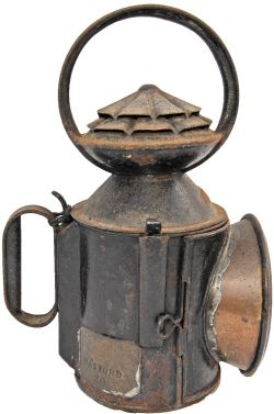 GNR small Handlamp bearing a GREAT NORTHERN RAILWAY brass plate with the location BASFORD 30.
