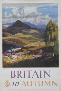 Poster Travel Association 'Britain in Autumn' by Norman Wilkinson, size 20in x 30in. Depicts a