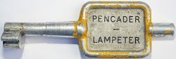 Single Line alloy Key Token PENCADER - LAMPETER. Ex GWR section between Carmarthen and