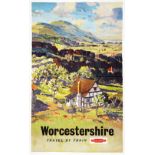Poster British Railways 'Worcestershire' by Wilcox, 1950 double royal 25in x 40in. A very rural