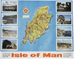 Poster British Railways 'Isle of Man', quad royal 40in x 50in. Depicts map of the island showing