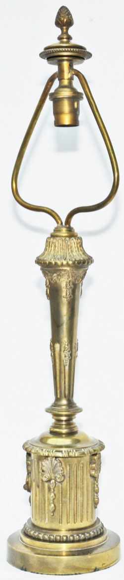 Pullman Lamp stamped 'TC167', type E with festoons, acanthus leaves and tendrils. Car No.167 was the