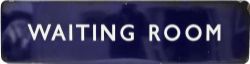 BR(E) enamel Platform Sign WAITING ROOM, 48 ins x 12 ins. In good overall condition.