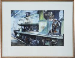 Original Watercolour Painting by David Weston 'Elizabeth At Mountsorrel' showing the loco at Mount