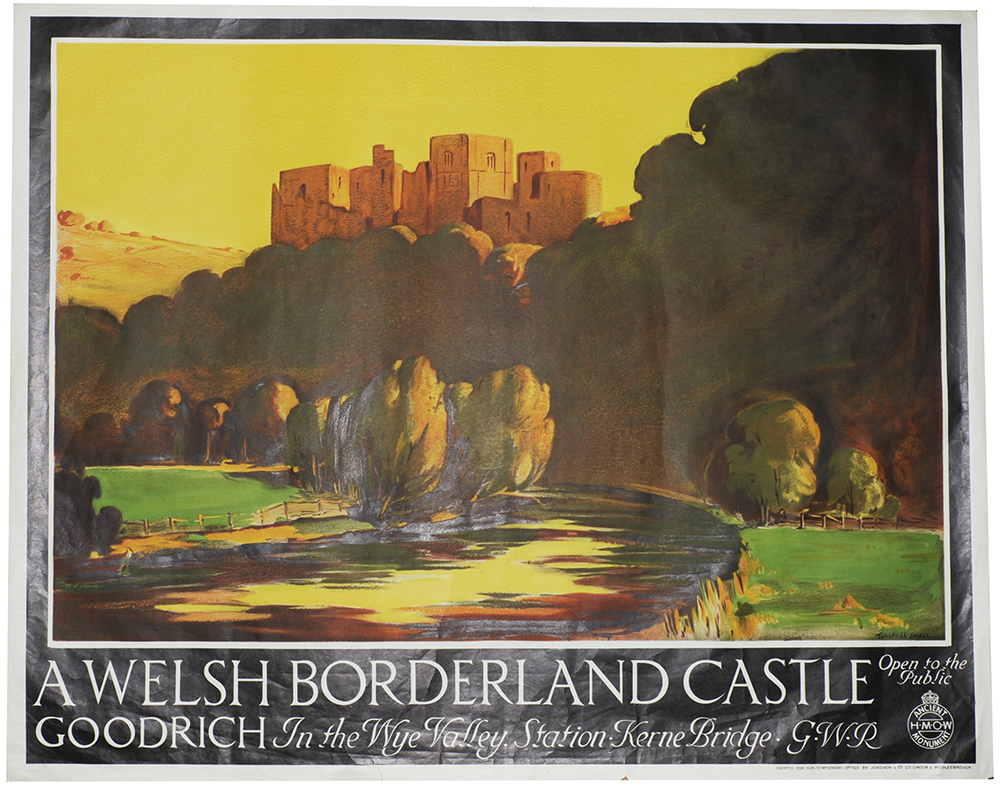 Poster  'Welsh Borderland Castle - Goodrich - In The Wye Valley - Kearne Bridge Station'' by