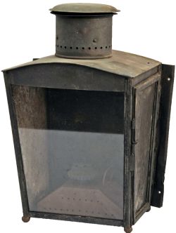 LNER copper, wall-mounted Station Lamp stamped with company initials on the front. Complete with