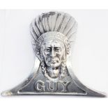 Guy Radiator Emblem, ex Bus, cast alloy in totally original condition with traces of paint.
