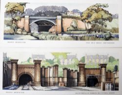 Carriage Prints, a pair unframed comprising:- Nash Mills Bridge, Hertfordshire by Claude Buckle from