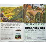 Posters, qty 2 comprising:- BR Western Region 'Narrow-gauge Passenger Railway, Aberystwyth to