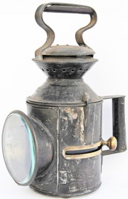 Handlamp, LNER GER pattern sliding knob, stamped REEDHAM 6 in the reducing cone and date stamped