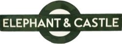 Southern Railway enamel Target Sign ELEPHANT & CASTLE. Ex LCDR station between Blackfriars and