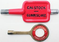 Single Line Alloy Key Token GUNNISLAKE - CALSTOCK. Ex LSWR section on the branch from Bere Alston,