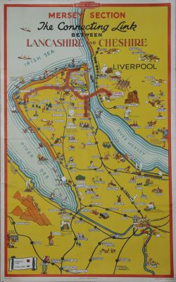 Poster British Railways, London Midland Region Mersey Section 'The Connecting Link between