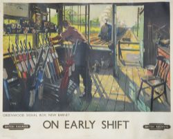 Poster British Railways  'On Early Shift ' by Cuneo, quad royal 40in x 50in. Famous view from