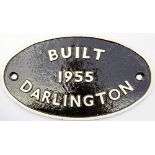 Worksplate Built 1955 Darlington. The vendor's personal records show this to be ex D3225 later