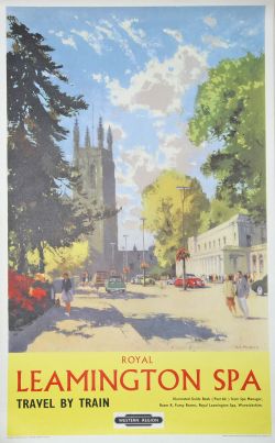 Poster British Railways 'Leamington Spa' by Jack Merriott circa 1961, double royal 25in x 40in.