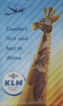 Poster Airline 'Comfort First and Fast to Africa by KLM - Royal Dutch Airlines' by PC Erkelen,