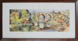 Carriage Print 'River Nidd, Knaresborough, Yorkshire' by Jack Merriott R.I. from the LNER Post War