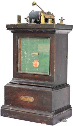 Great Western Railway mahogany cased Crossing Keepers single Block Instrument bearing a brass