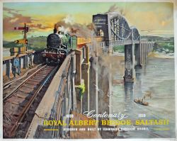 Poster British Railways 'Centenary of the Royal Albert Bridge Saltash 1859 - 1959' by Cuneo quad