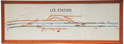 British Railways Signal Box Diagram LYE in modern frame, measuring 54 inches by 19 inches. The