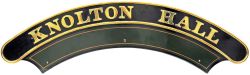 Nameplate KNOLTON HALL. Ex GWR 4-6-0 Hall Class locomotive number 5958. Built Swindon Works