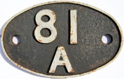 Shedplate 81A Old Oak Common until May 1973. Ex loco condition.