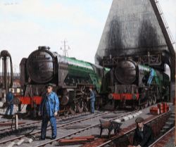 Original Painting by acclaimed artist Frank Johnson (1917-1998). Depicting British Railways A1