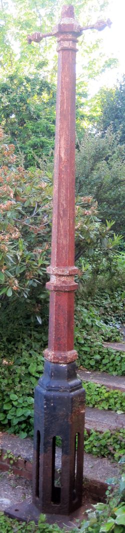 Midland Railway cast iron Lamp Post complete with ladder bars. Cleary marked Midland Railway Company