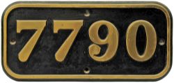 Cabside Numberplate 7790. Ex GWR Collett designed Contractor built 0-6-0PT built by Armstrong
